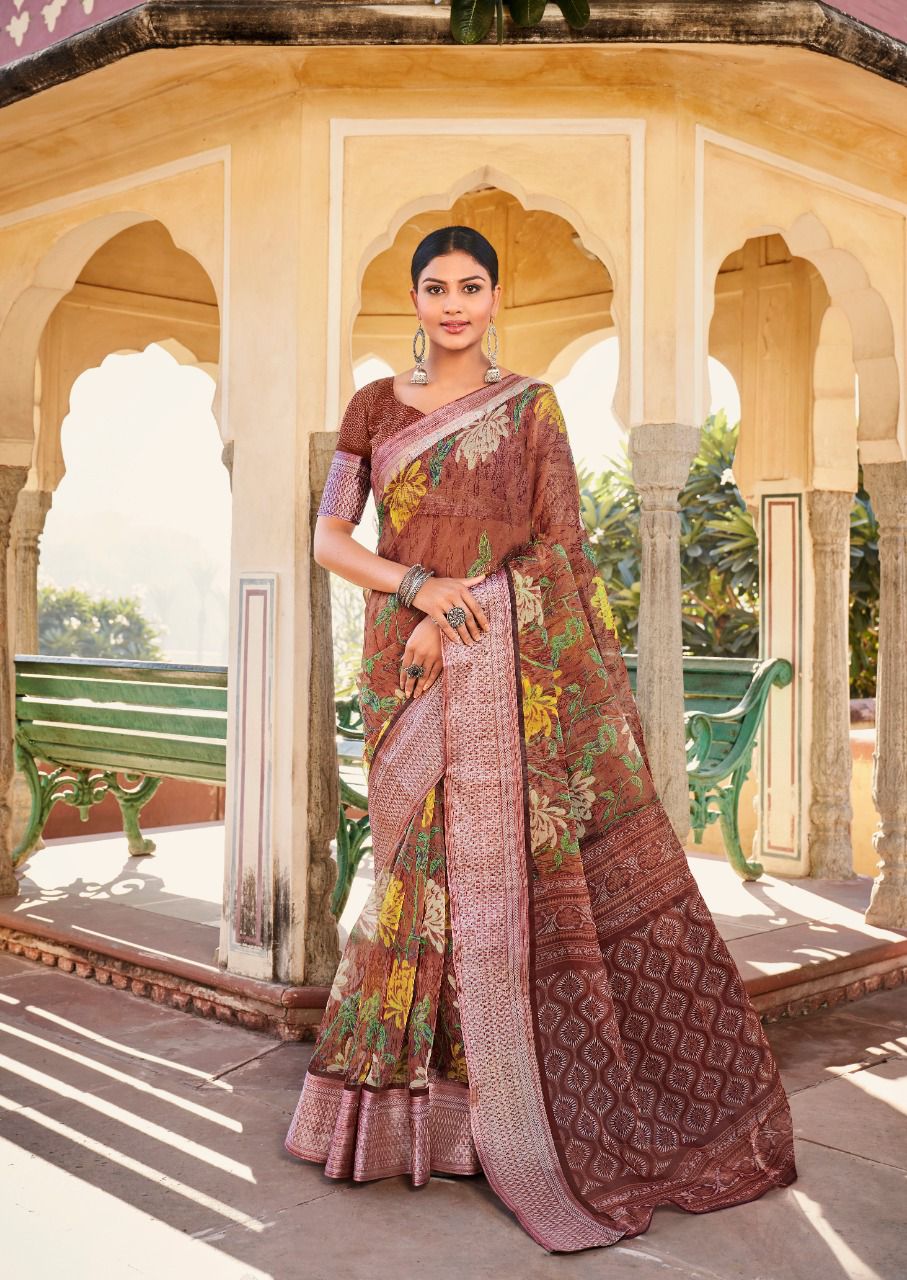 Shreyans Organza Silk 16 Ethnic Wear Wholesale Organza Silk Sarees
